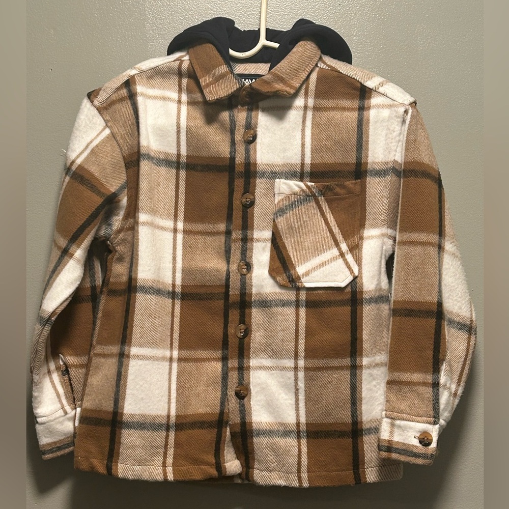 Tony Hawk Plaid Hooded Jacket Size 8